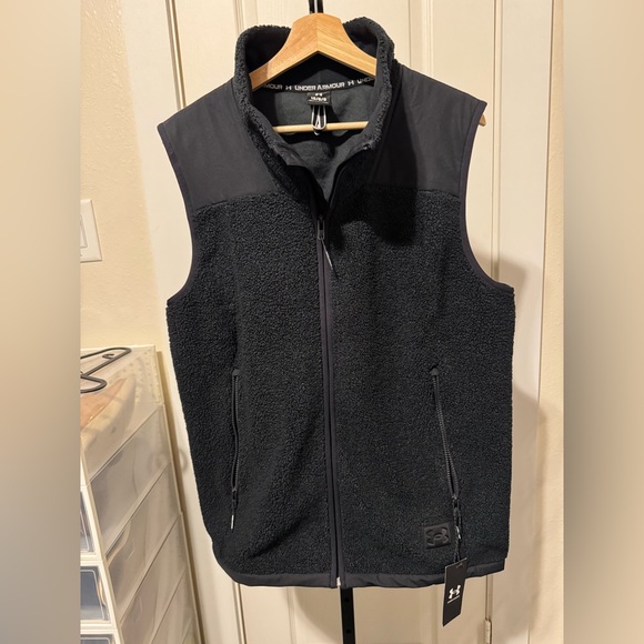 Under Armour Men’s UA Mission Vest Boucle Sherpa Fleece Black Size Large - Picture 7 of 11